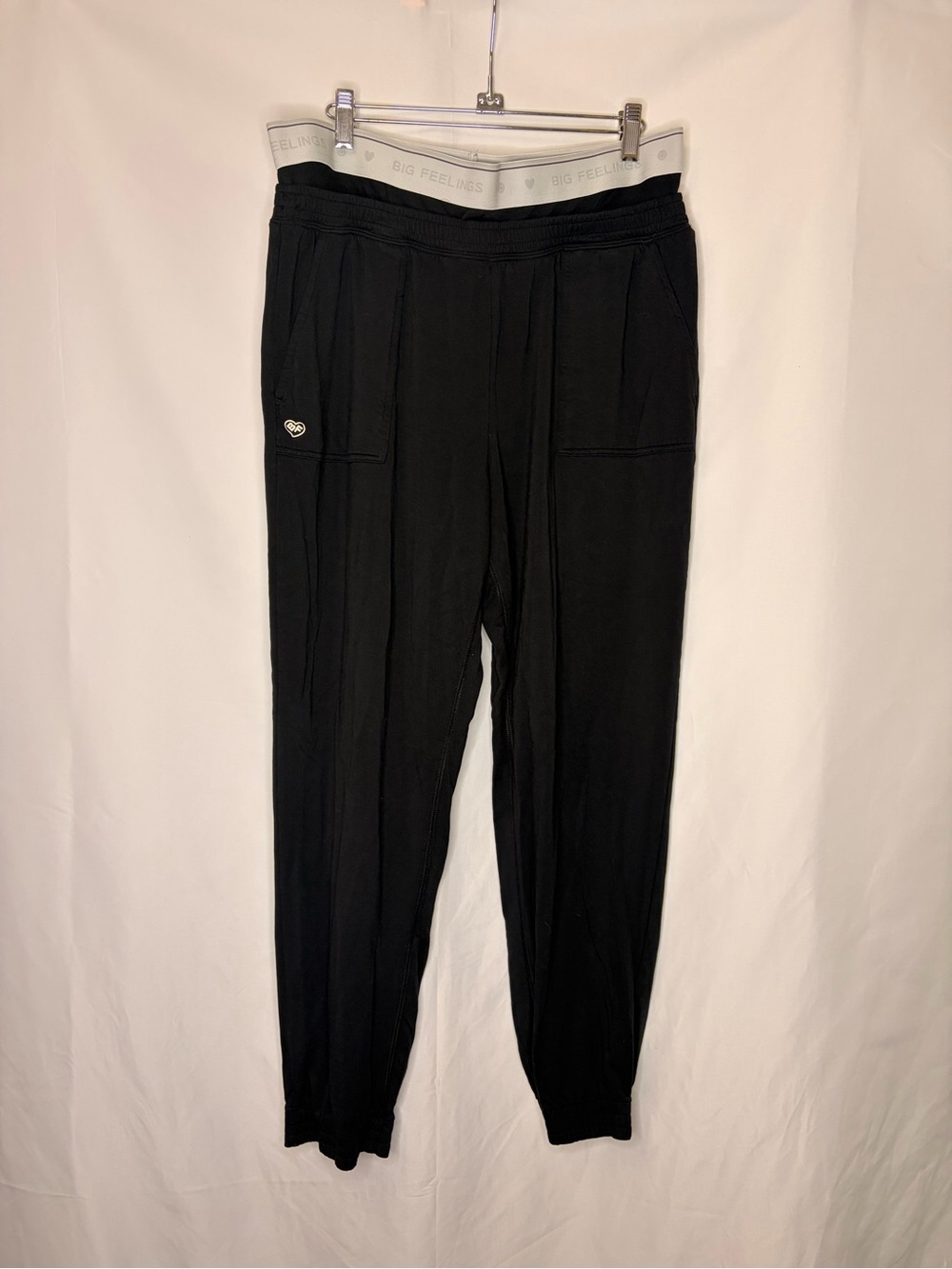 Big Feelings Jodi Jogger Pants XL Black Modal Lounge Sweatpants Logo Waistband